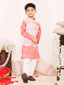 KID1 Simran Kurti Salwar Set For Girls With Samar Attached Jacket Kurta Pyjama For Boys - Peach