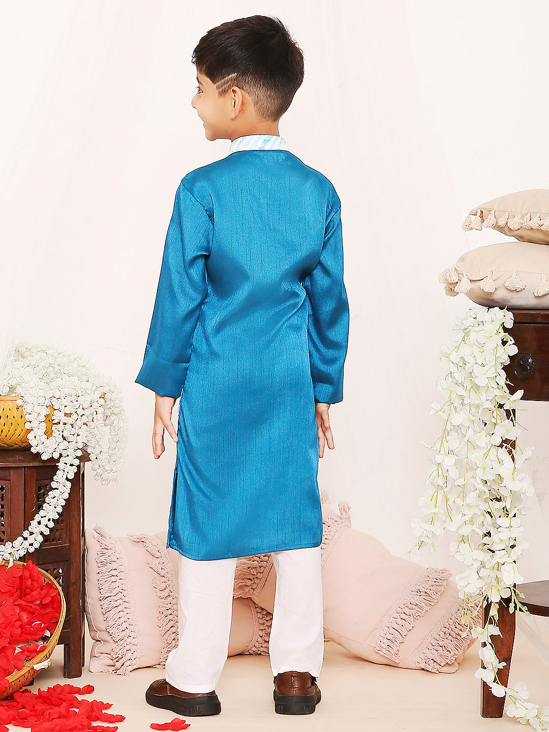 KID1 Samar Attached Jacket Kurta Pyjama Blue
