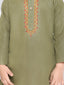 KID1 Embroidered Kurta and Pyjama Set Green