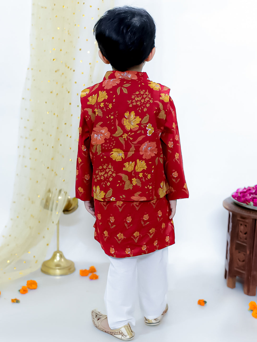 KID1 Asmi Jacket Kurta Pyjama Set Maroon