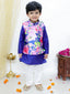 KID1 Spring Floral Sharara Set For Girls With Spring Floral Jacket Kurta Pyjama For Boys - Blue