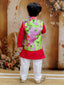 KID1 Spring Floral Jacket Kurta Pyjama Red