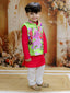 KID1 Spring Floral Jacket Kurta Pyjama Red
