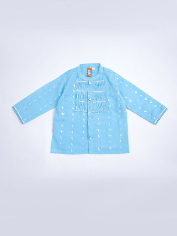 KID1 Tiny Hearts Kurta Pyjama Set Skyblue