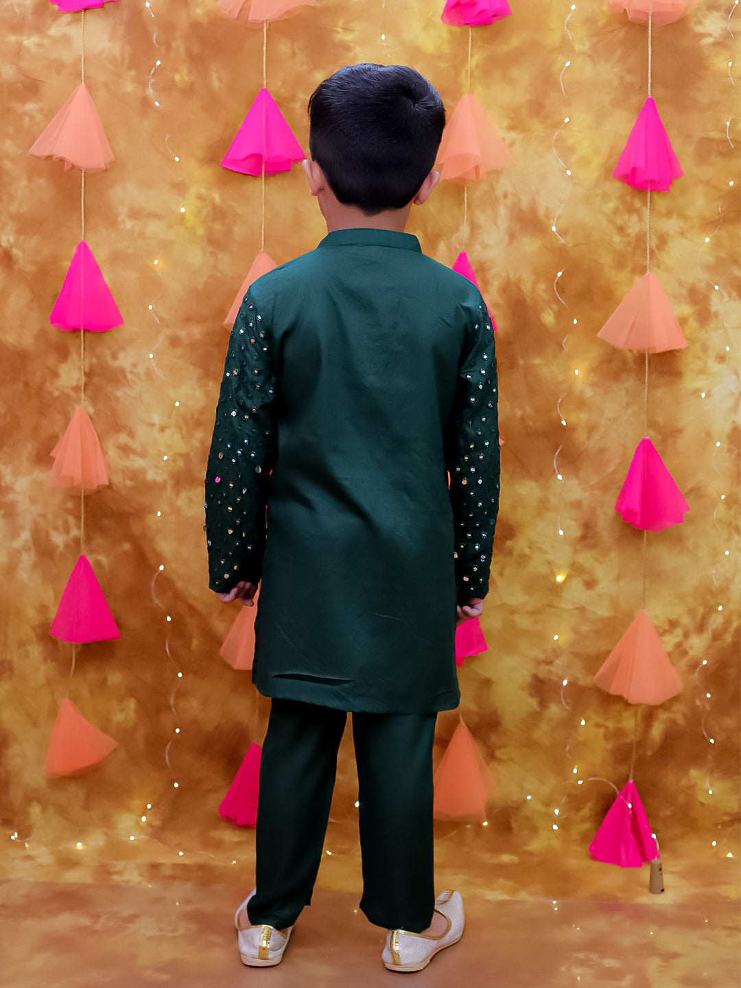 KID1 Mirror Shimmer Kurta Pyjama Green