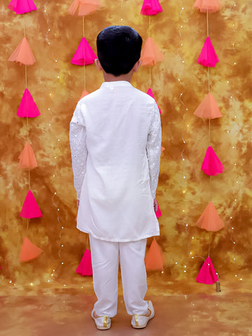 KID1 Mirror Shimmer Kurta Pyjama White