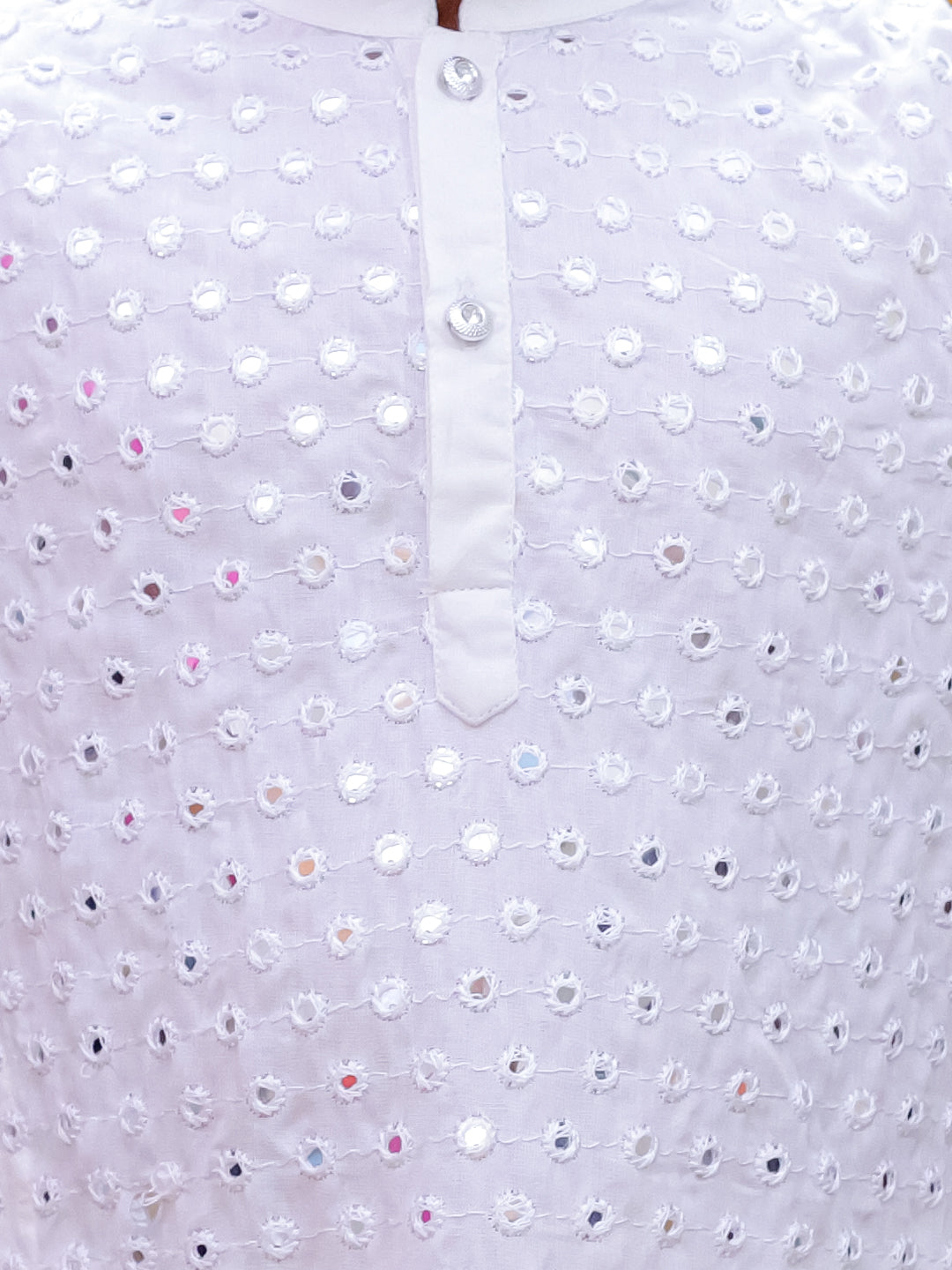 KID1 Mirror Shimmer Kurta Pyjama White