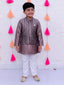 KID1 Utsav Jacket with Kurta Pyjama Brown