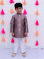 KID1 Utsav Jacket with Kurta Pyjama Brown