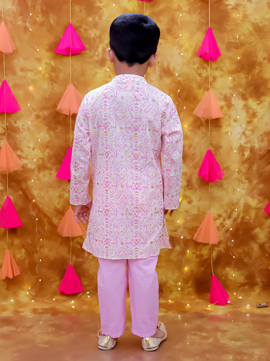 KID1 Anmol Kurti Sharara Set Pink For Girls With Anmol Kurta Pyjama For Boys - Pink