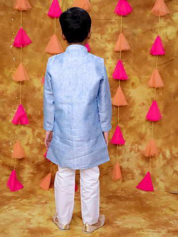 KID1 Mirror work Jacket Kurta Set Blue