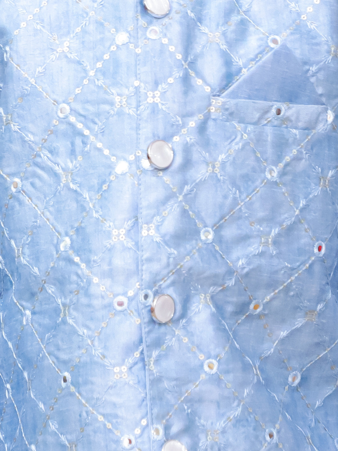 KID1 Mirror work Jacket Kurta Set Blue