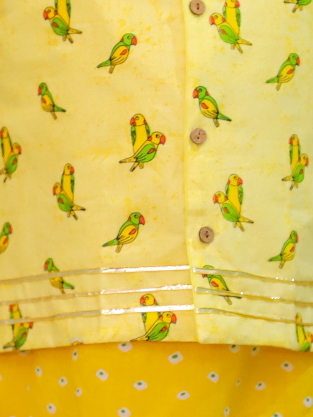 KID1 Printed Jacket with Kurta Pyjama Yellow