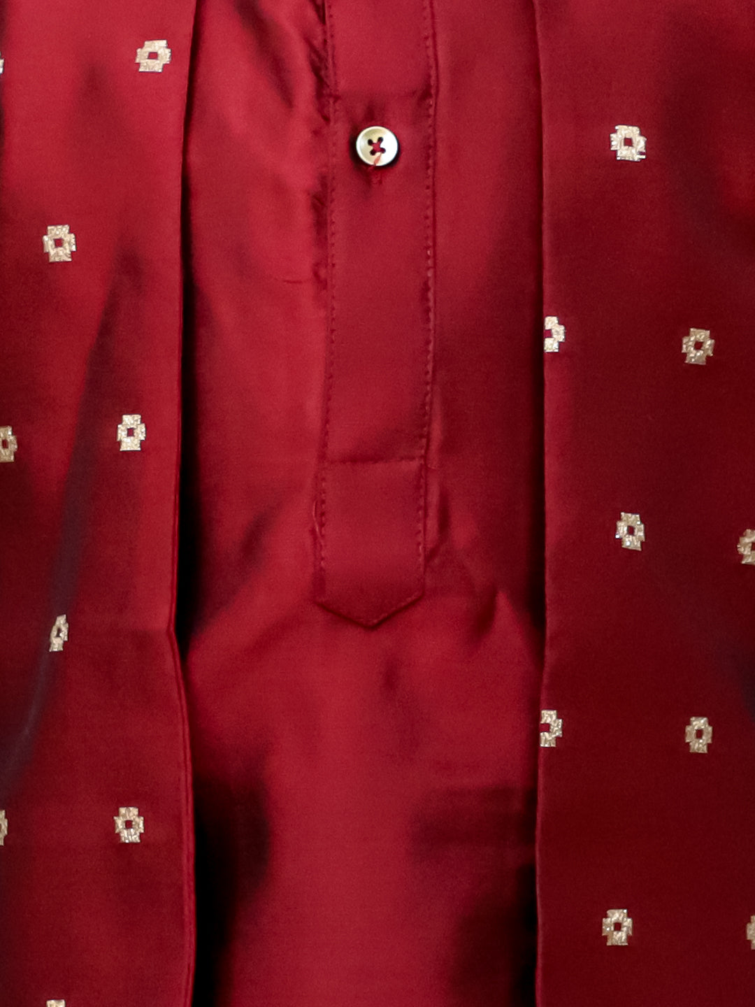 KID1 Zari Weave Jacket with Silk Kurta Pyjama Maroon
