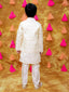 KID1 Zari Weave Jacket with Silk Kurta Pyjama Offwhite