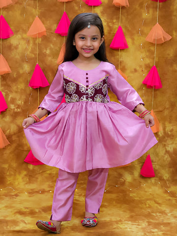 KID1 Sequins Flower Kurti Pants Purple