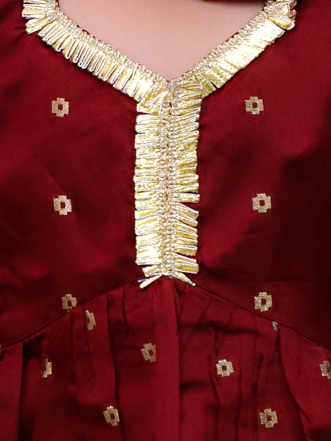 KID1 Bindu Anarkali Pant Set Maroon