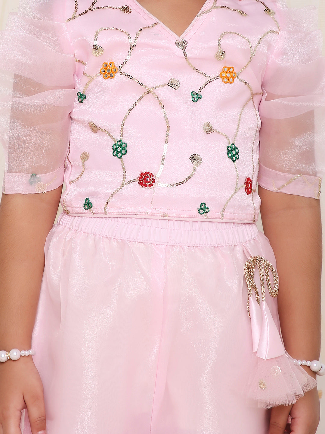 KID1 Bethany Sleeves Top and Palazzo Set Pink