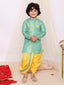 KID1 Festive Jacquard Sherwani Dhoti Green