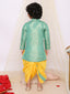 KID1 Festive Jacquard Sherwani Dhoti Green