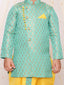 KID1 Festive Jacquard Sherwani Dhoti Green