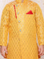 KID1 Festive Jacquard Sherwani Dhoti Yellow