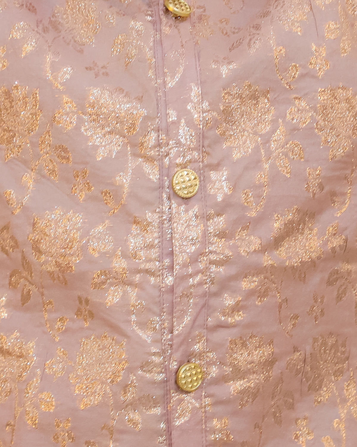 KID1 Chanderi Jacquard Sherwani Dhoti Set Beige