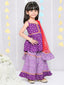 KID1 Chanda Bandhani Top Sharara Set Purple