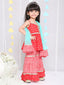 KID1 Chanda Bandhani Top Sharara Set Red