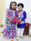 KID1 Spring Floral Sharara Set For Girls With Spring Floral Jacket Kurta Pyjama For Boys - Blue
