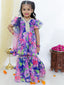 KID1 Spring Floral Sharara Set For Girls With Spring Floral Jacket Kurta Pyjama For Boys - Blue