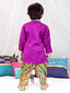KID1 Gota-Work Kurta with Dhoti  Pants Purple