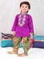 KID1 Gota-Work Kurta with Dhoti  Pants Purple
