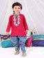 KID1 Gota-Work Kurta with Dhoti  Pants Red