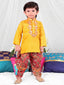 KID1 Gota-Work Kurta with Dhoti Pants Yellow