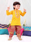 KID1 Gota-Work Kurta with Dhoti Pants Yellow