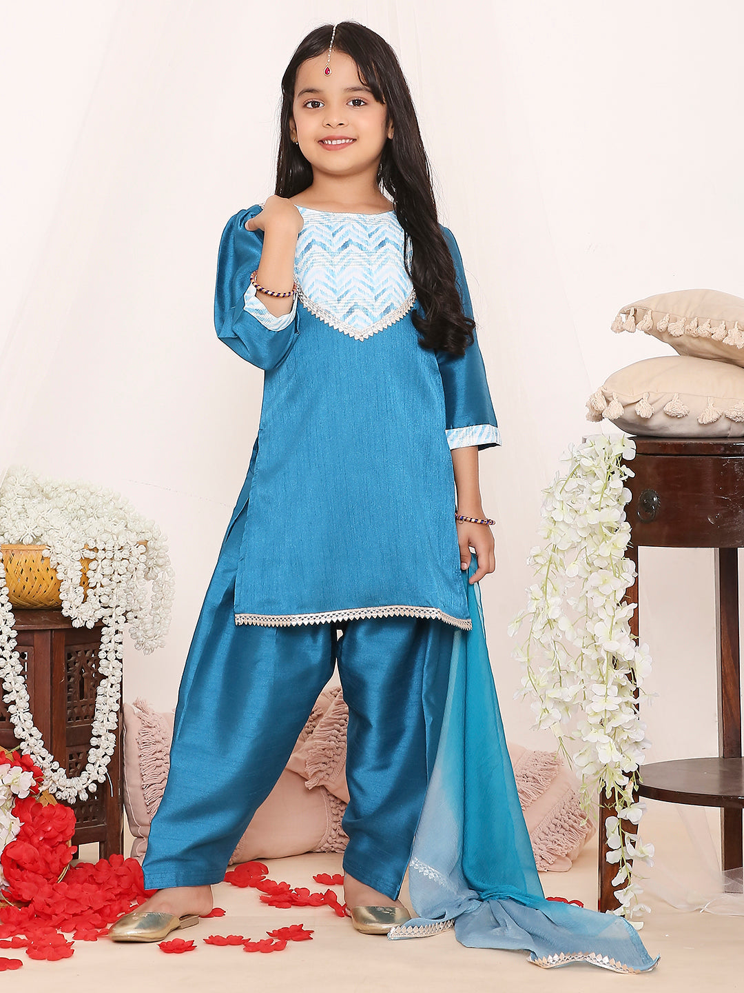 KID1 Simran Kurti Salwar Set Blue