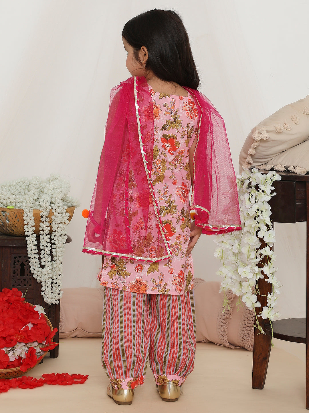 KID1 Gulabo Kurti with Afghani Pants Pink