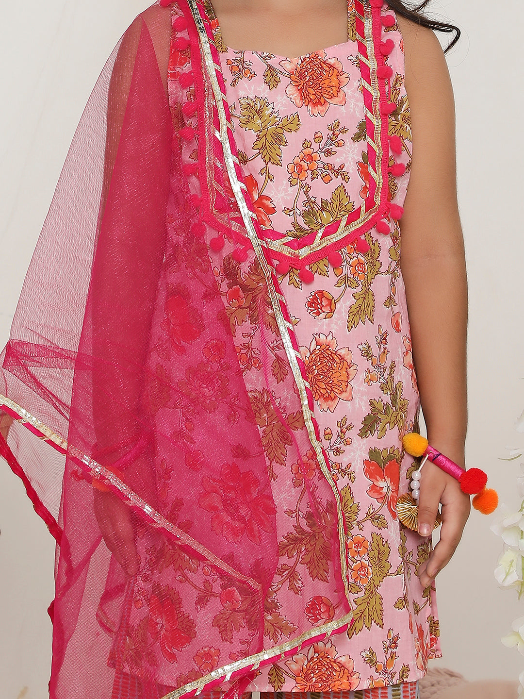 KID1 Gulabo Kurti with Afghani Pants Pink