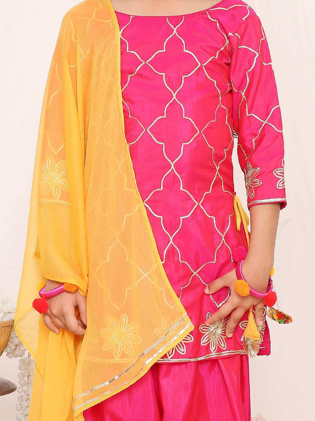 KID1 Gota Patti Kurti Salwar Pink