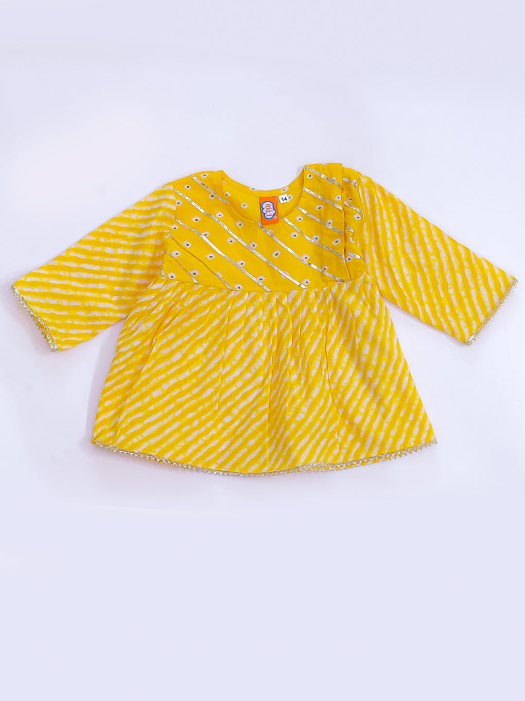 KID1 Bela Peplum Top With Pant Yellow