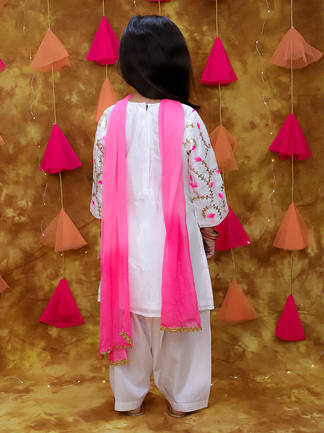 KID1 Chandini Punjabi Suit White