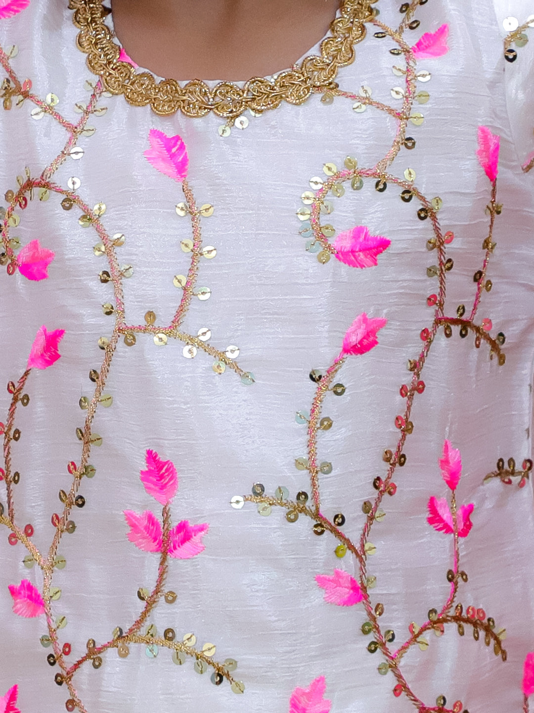 KID1 Chandini Punjabi Suit White