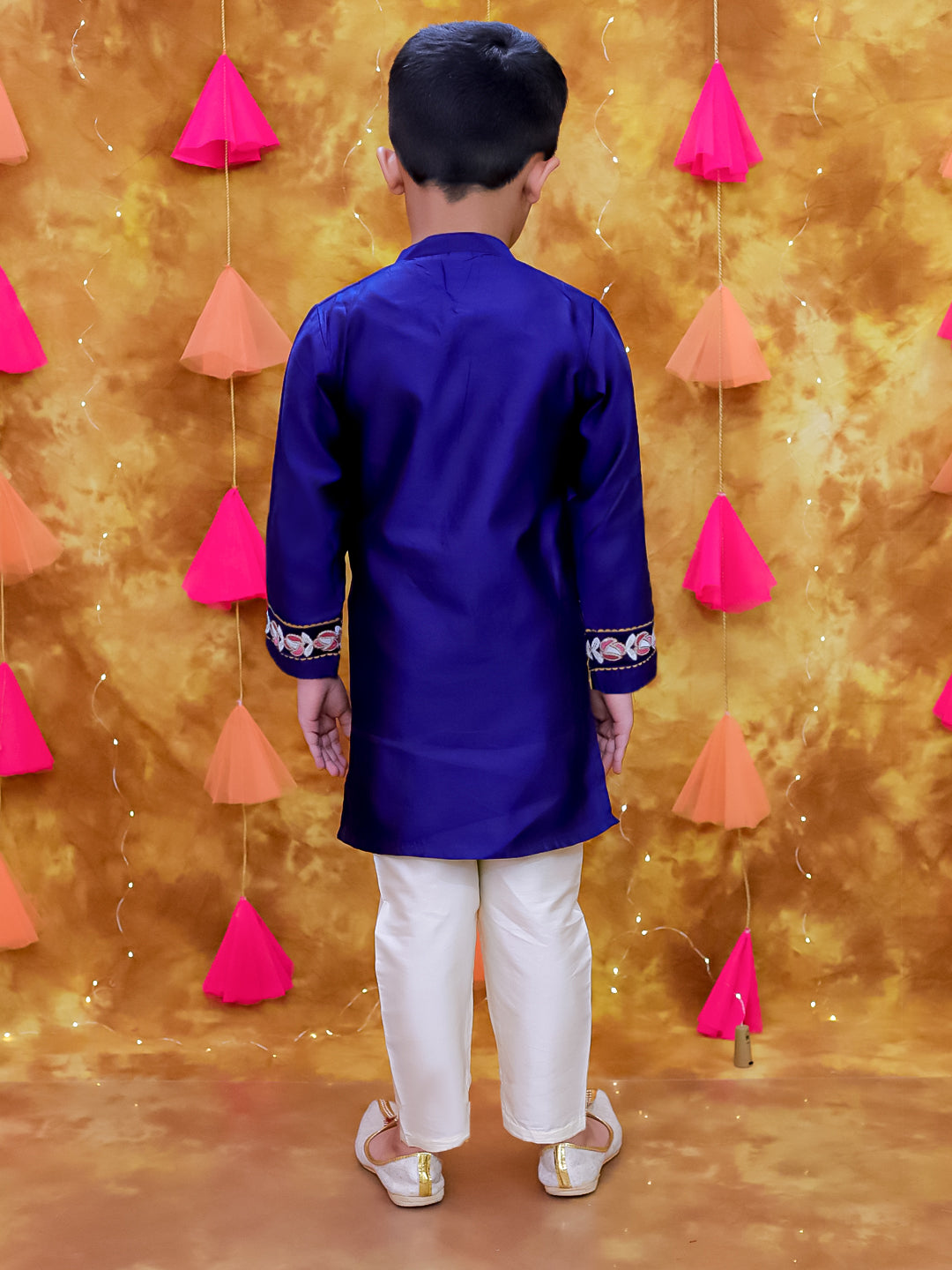 KID1 Rose Bliss Sherwani Set Navy Blue