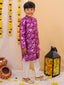 KID1 Chanderi Jacquard Sherwani Purple