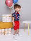 KID1 Summer Shirt and Shorts Set With Bow Tie and Suspenders Blue
