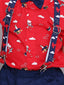 KID1 Summer Shirt and Shorts Set With Bow Tie and Suspenders Red