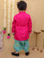 KID1 Kurta With Floral Dhoti Pink