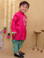 KID1 Kurta With Floral Dhoti Pink