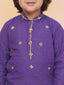 KID1 Aari Embroidered Handloom Kurta With Dhoti Purple